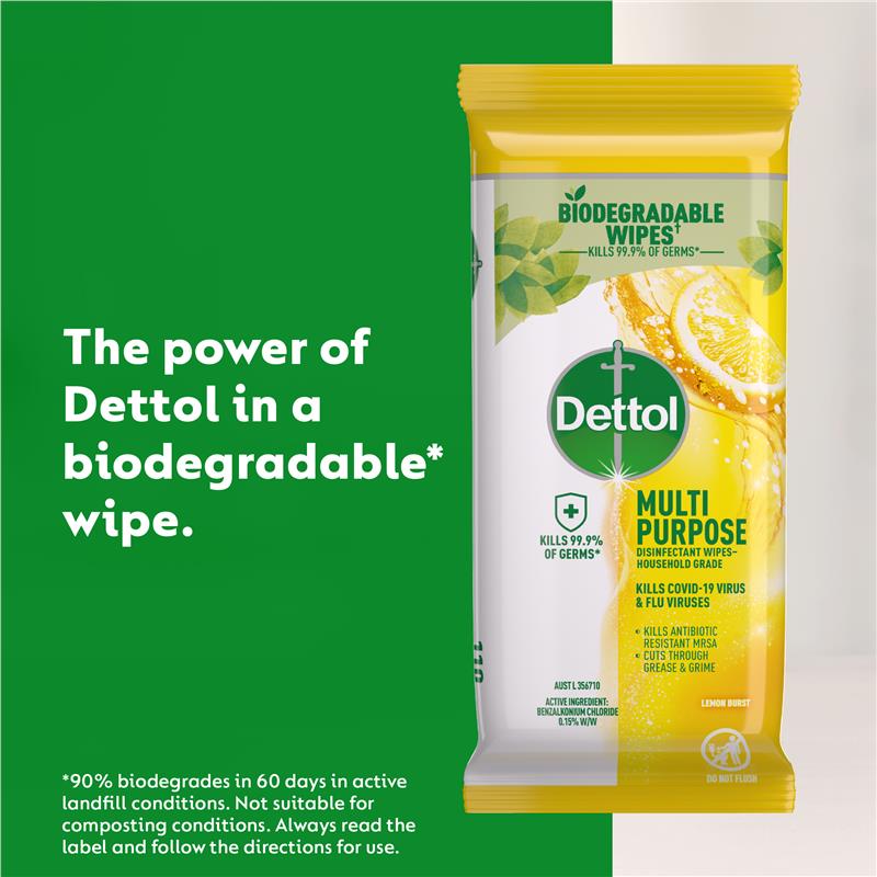 Dettol Multipurpose Wipes Lemon Burst 110 Pack
