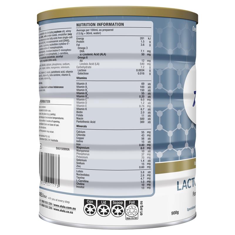 Alula Gold Lactose Intolerance Infant Formula 0-12 Months 900g
