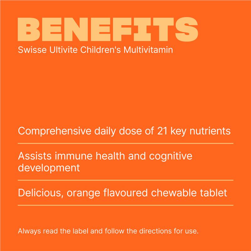 Swisse Children's Ultivite Multivitamin 120 Chewable Tablets - GimmeNow