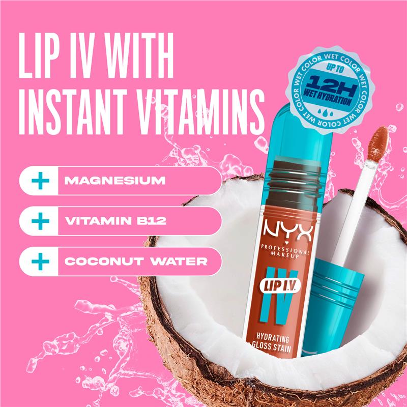 NYX Lip IV Hydrating Gloss Stain Caramel Drip