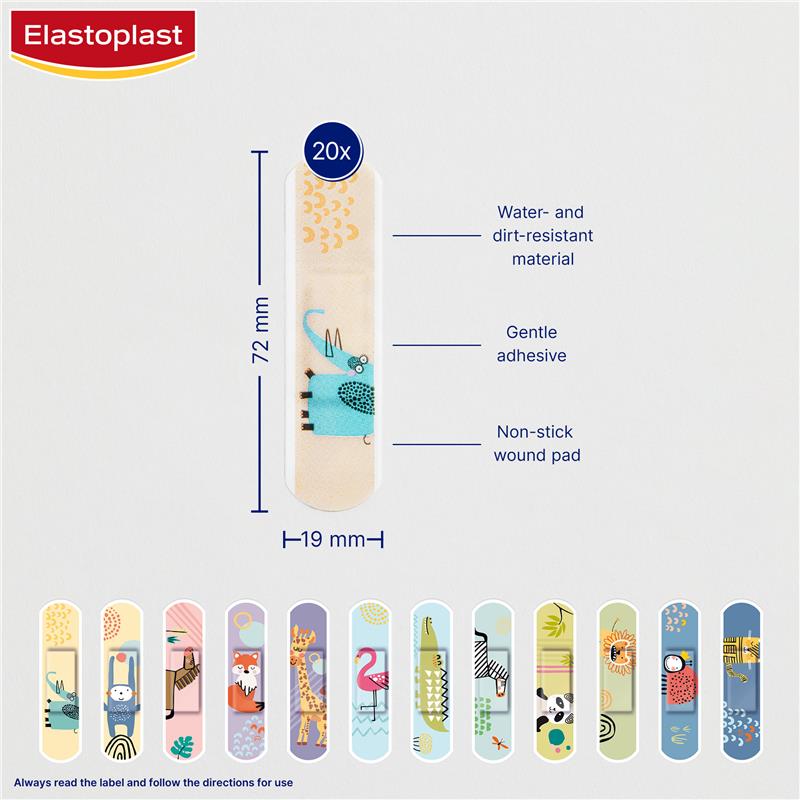 Elastoplast Kids Animal Plasters 20 Strips - GimmeNow