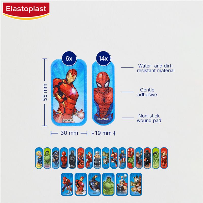 Elastoplast Disney Character Strips Marvel 20 Pack - GimmeNow