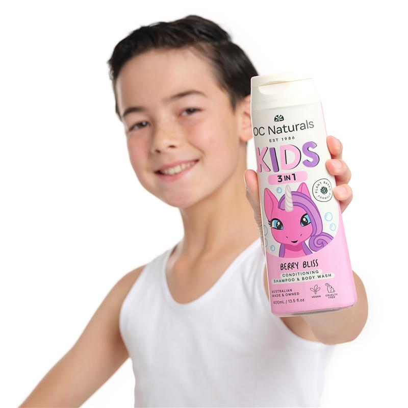 Organic Care Kids 3in1 Shampoo Conditioner Body Wash Berry Bliss 400ml