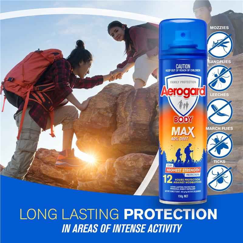 Aerogard Heavy Duty 40% Deet 150g Aerosol