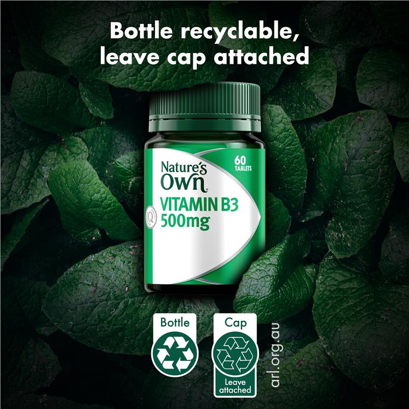 Nature's Own Vitamin B3 500mg 60 Tablets - GimmeNow