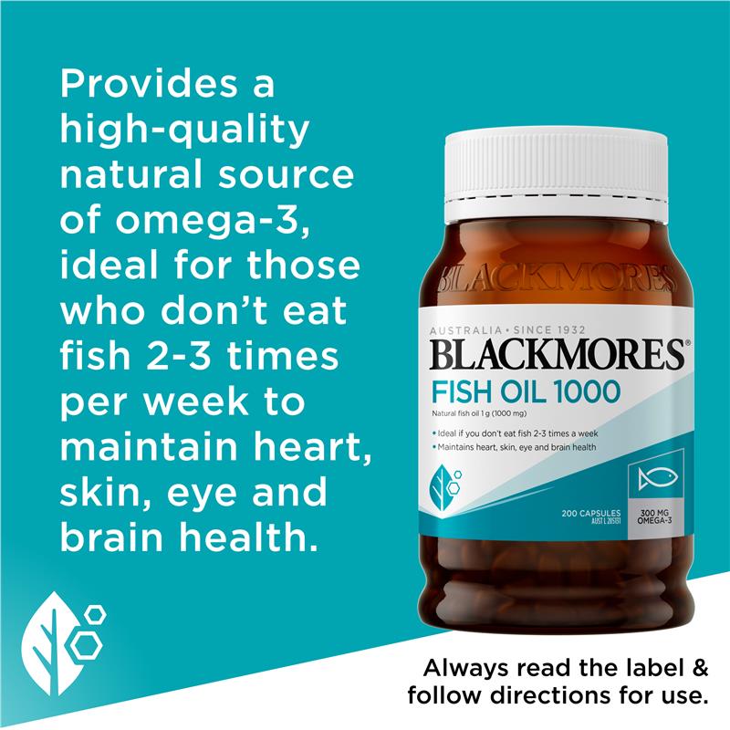 Blackmores Fish Oil 1000mg 200 Capsules - GimmeNow