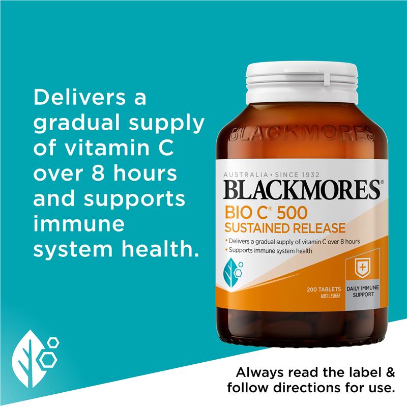 Blackmores Bio C Sustained Release 500mg 200 Tablets - GimmeNow