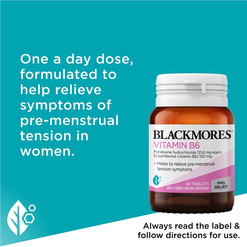 Blackmores Vitamin B6 100mg 40 Tablets - GimmeNow