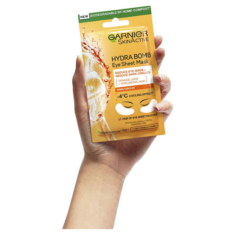 Garnier Hydra Bomb Hyaluronic Acid + Orange Extract Eye Sheet Mask - GimmeNow