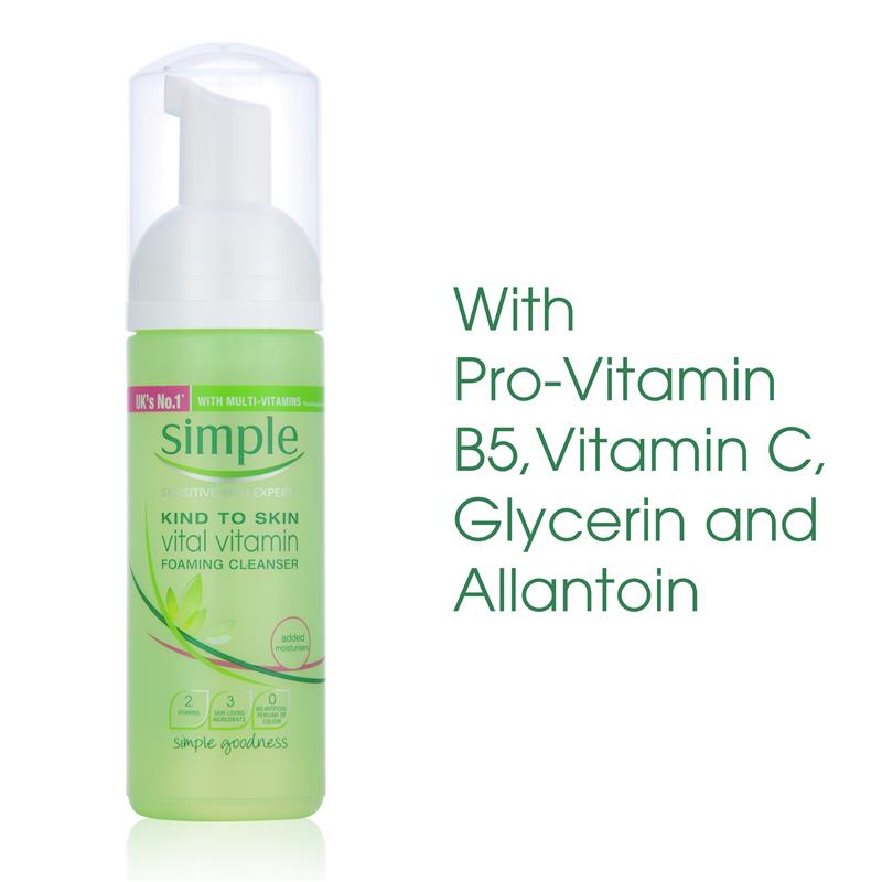Simple Kind To Skin Foaming Cleanser Vital Vitamin 150ml