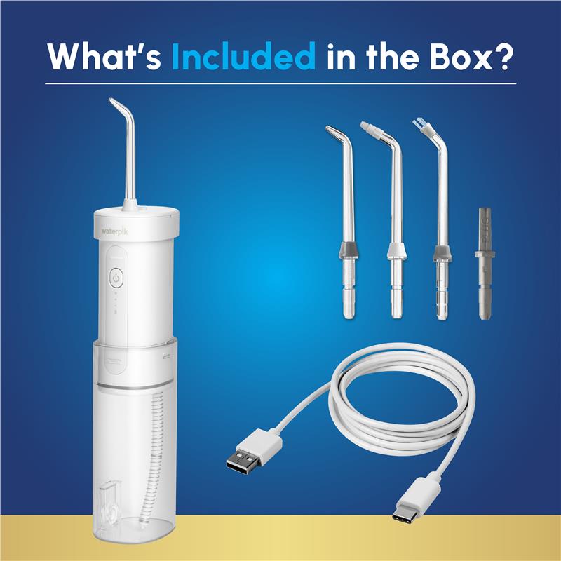 Waterpik Cordless Slide Travel Water Flosser White