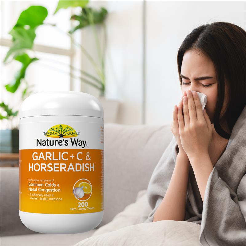 Nature's Way Garlic + C & Horseradish 200 Tablets
