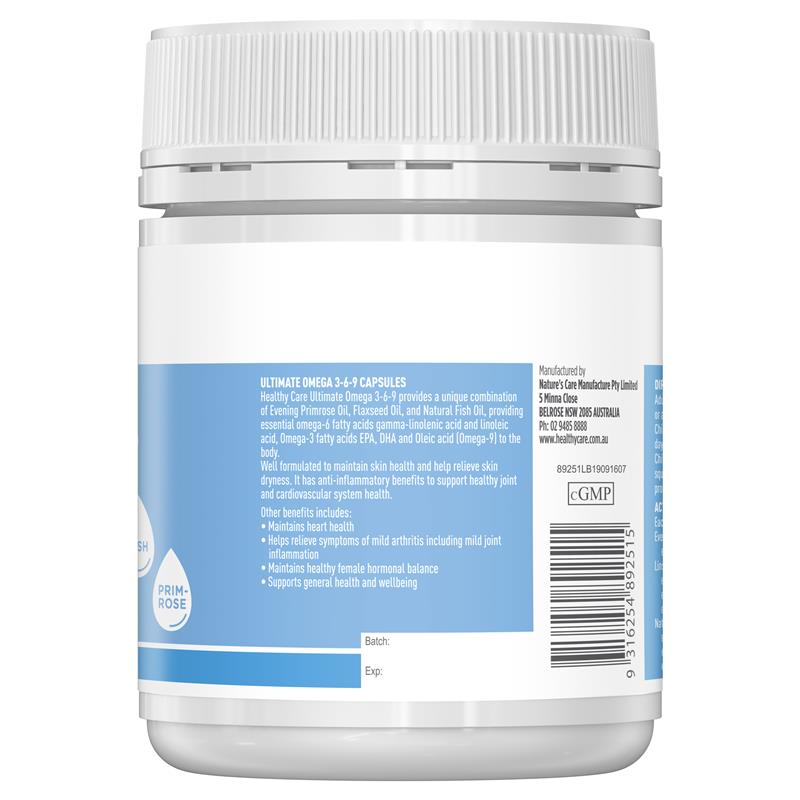 Healthy Care Ultimate Omega 3-6-9 200 Capsules - GimmeNow