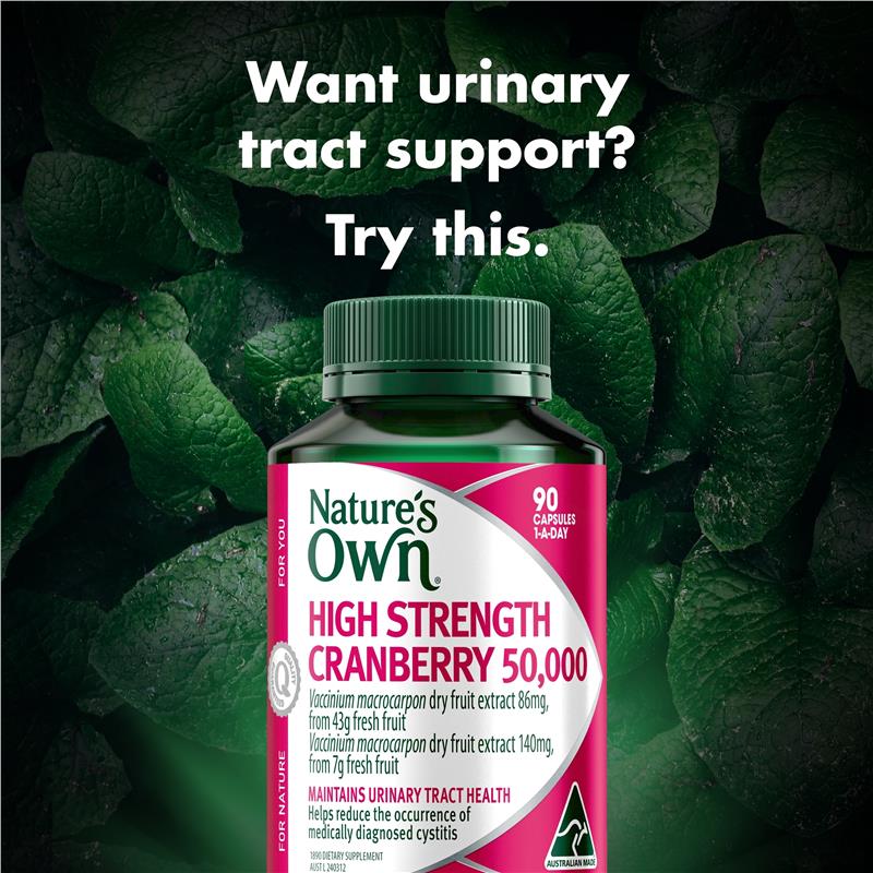 Nature's Own High Strength Cranberry 50,000mg 90 Capsules - GimmeNow