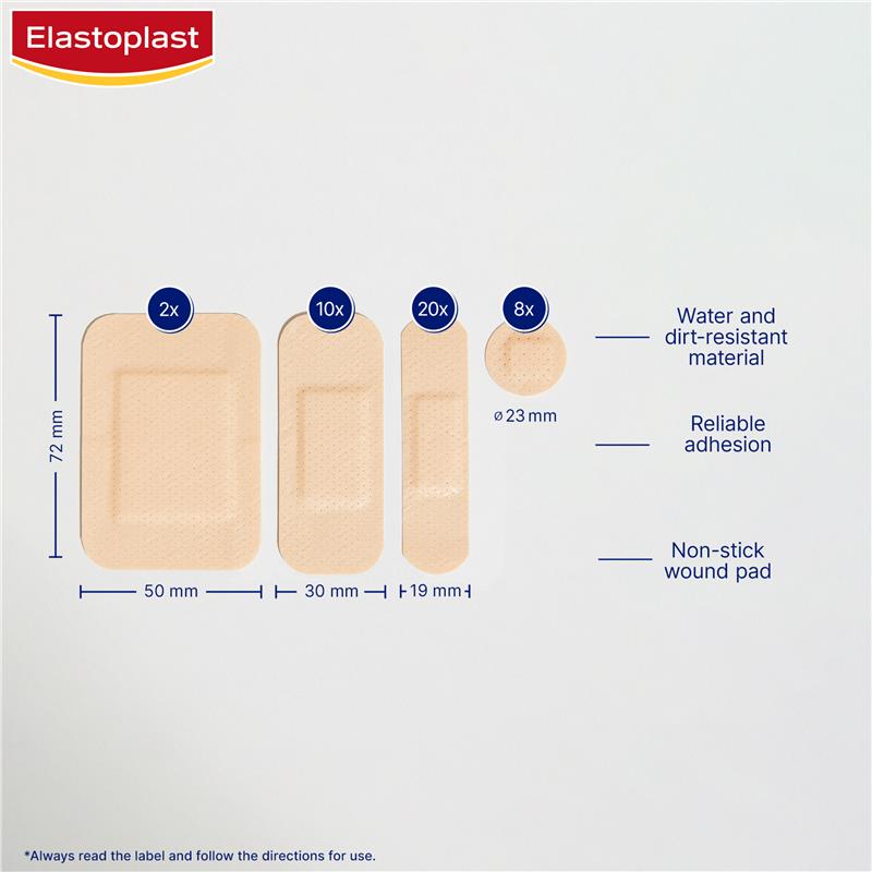 Elastoplast 47082 Plastic Assorted Plasters 40 Strips - GimmeNow