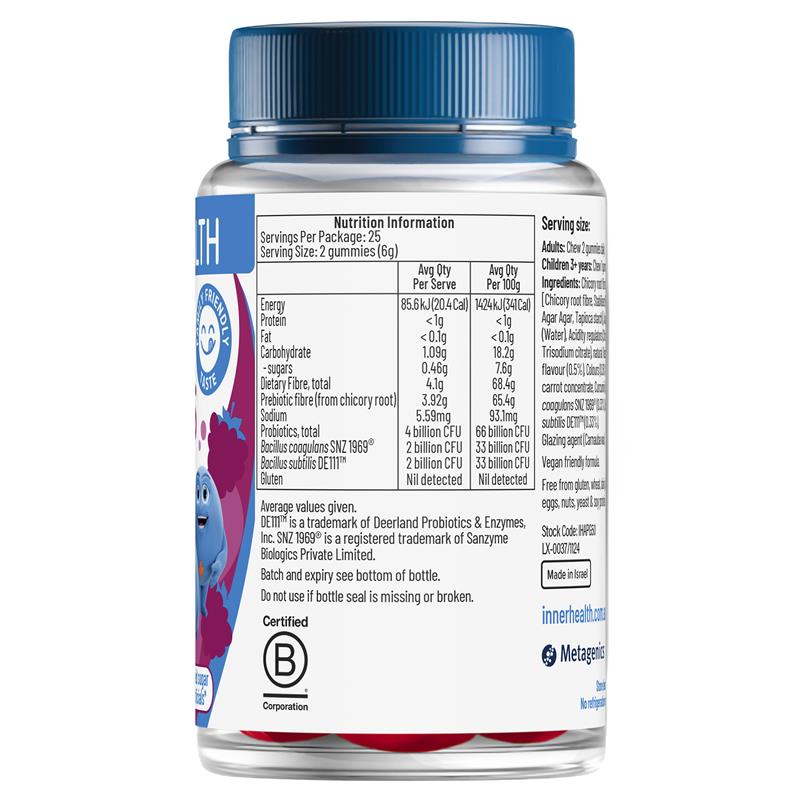 Inner Health 3 in 1 Probiotic Gummies 50 Pack