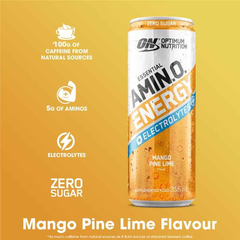 Optimum Nutrition Amino Energy Sparkling + Electrolytes Mango Pinelime 355ml