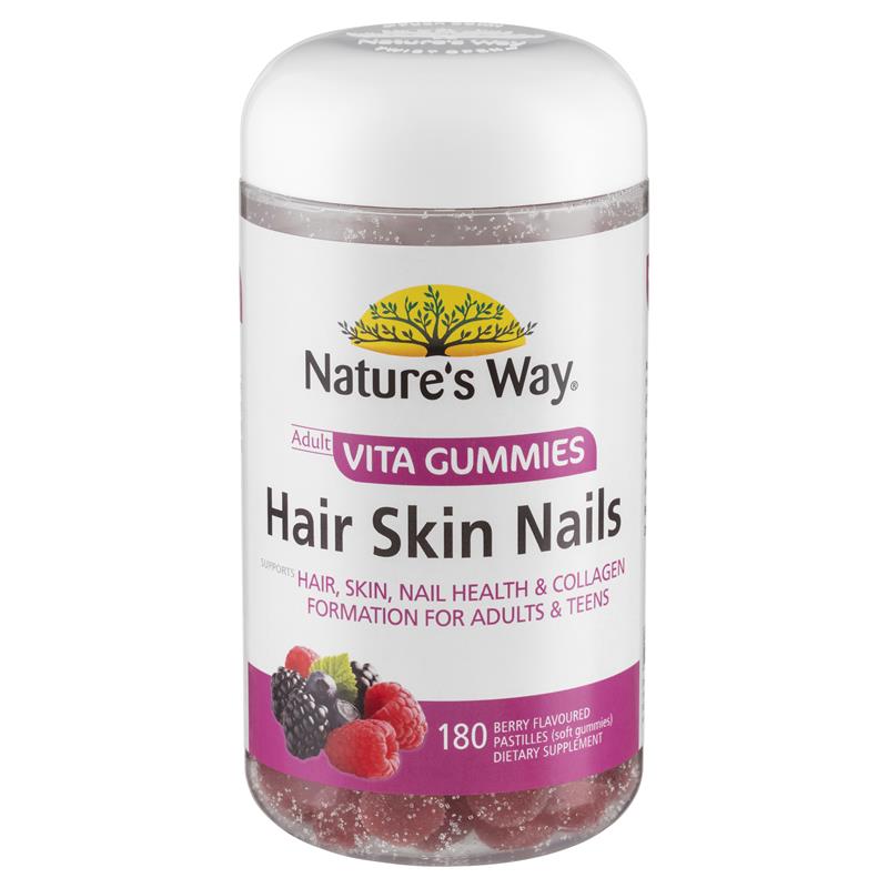 Nature's Way Adult Vita Gummies Hair Skin Nails 180 Gummies Exclusive Size - GimmeNow