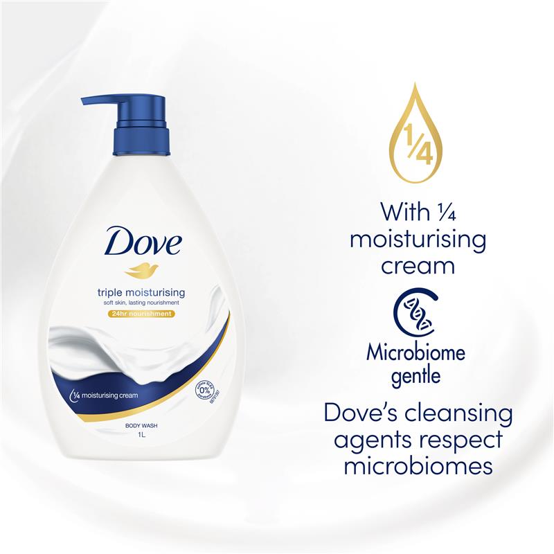 Dove Triple Moisturising Deeply Nourishing Body Wash 1 Litre - GimmeNow