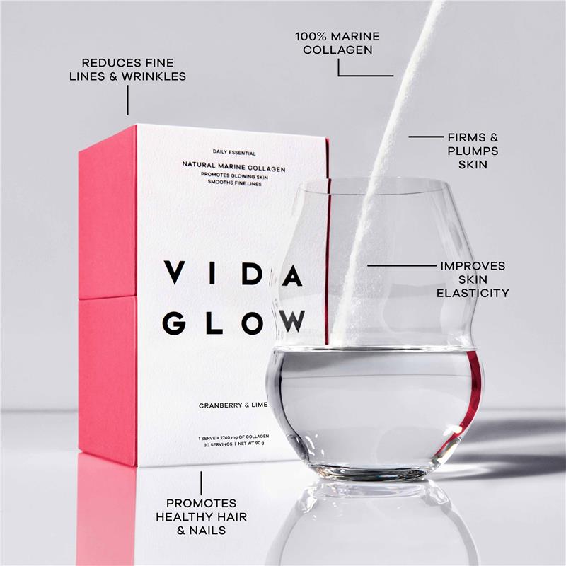 Vida Glow Natural Marine Collagen Cranberry & Lime 30 Sachets