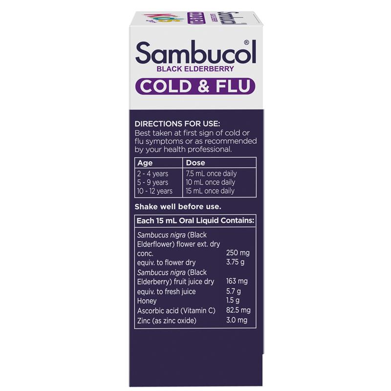 Sambucol Black Elderberry Cold & Flu Kids Liquid 120mL