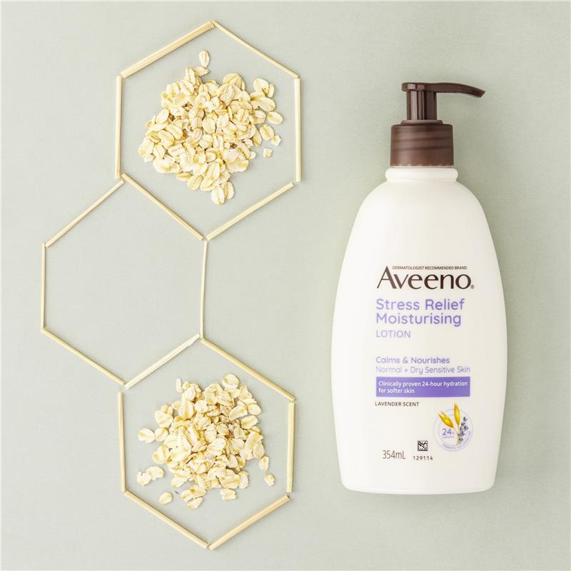 Aveeno Stress Relief Moisturising Lavender Scent Body Lotion 354ml