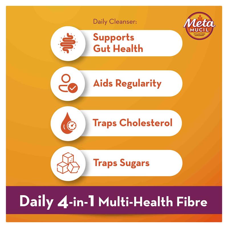Metamucil Fibre Supplement Smooth Texture Lemon-Lime Flavour 72 doses 425g