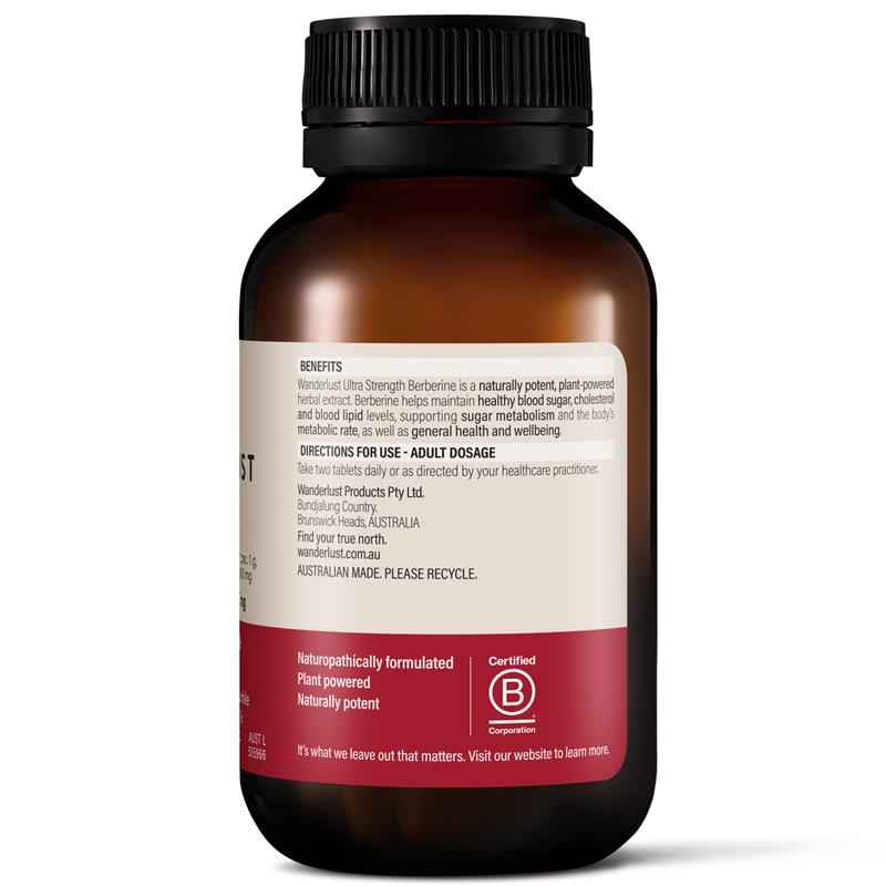 Wanderlust Ultra Strength Berberine 800mg 60 Tablets