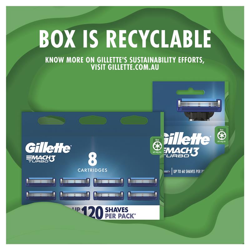 Gillette Mach 3 Turbo 3D Cartridges 4 Pack