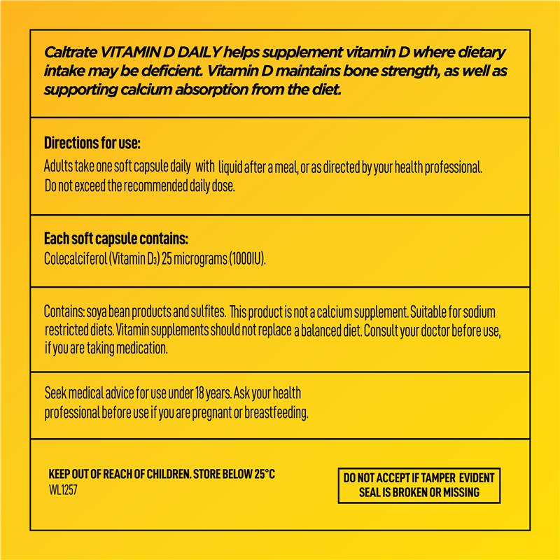Caltrate Vitamin D 1000iu 60 Capsules - GimmeNow