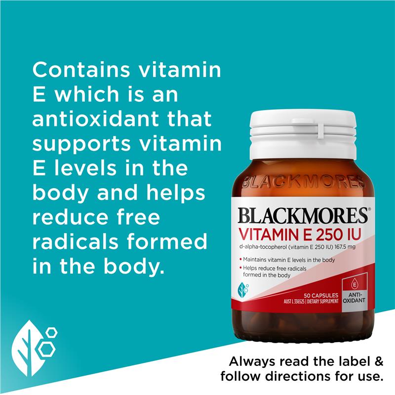 Blackmores Vitamin E 250IU 50 Capsules - GimmeNow