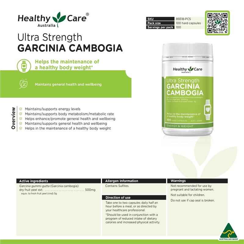 Healthy Care Garcinia Cambogia Ultra Strength 5000 100 Capsules