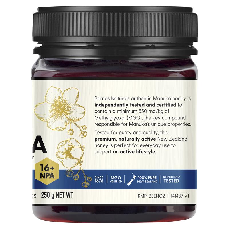 Barnes Naturals New Zealand Manuka Honey 250g MGO 550+