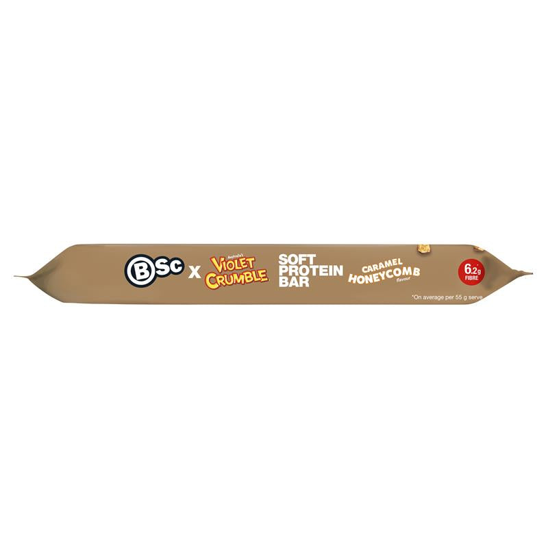 BSc x Violet Crumble Soft Protein Bar Caramel Honeycomb 55g