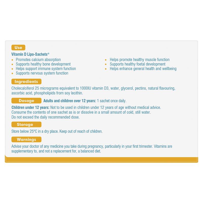 Lipo-Sachets Vitamin D Melon 5g 30 Sachets - GimmeNow