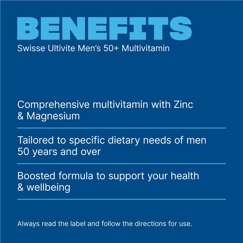Swisse Mens Multivitamin 50+ 90 Tablets - GimmeNow