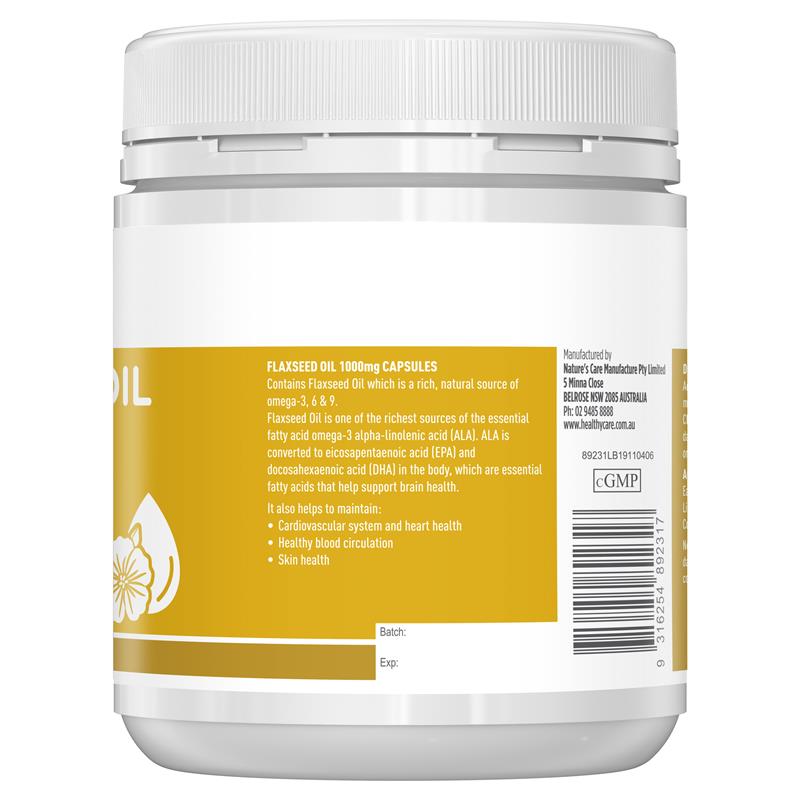 Healthy Care Super Flaxseed Oil 1000mg 200 Capsules