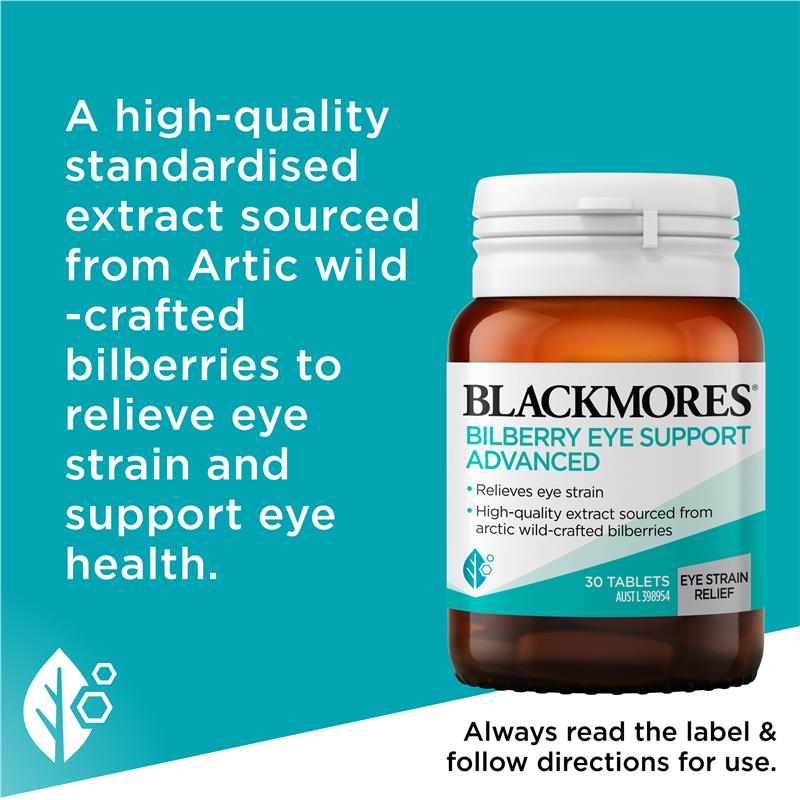 Blackmores Bilberry Eye Support Advanced 30 Tablets - GimmeNow