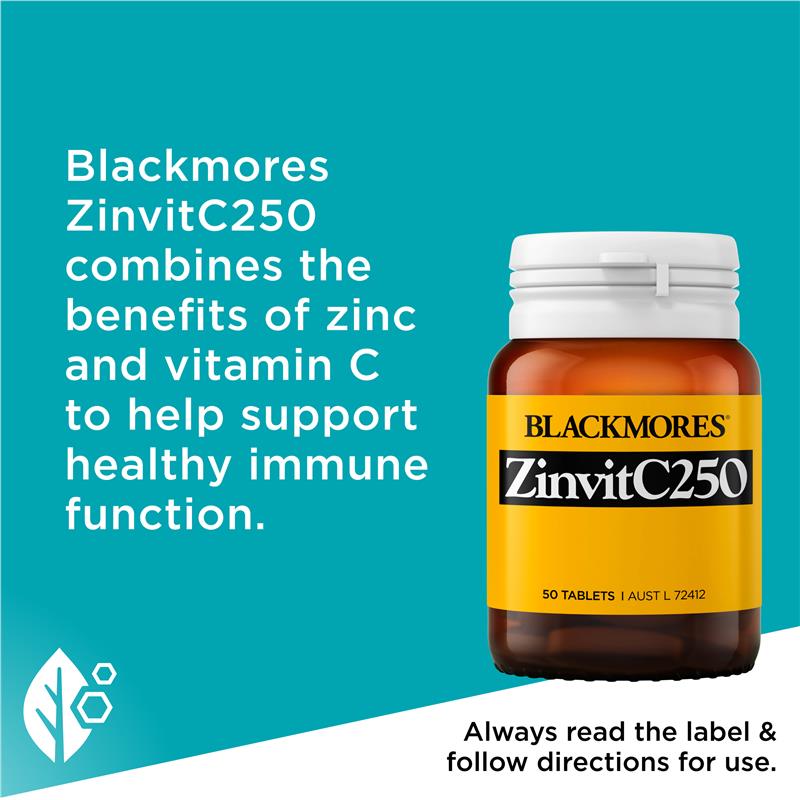 Blackmores ZinvitC250 50 Tablets