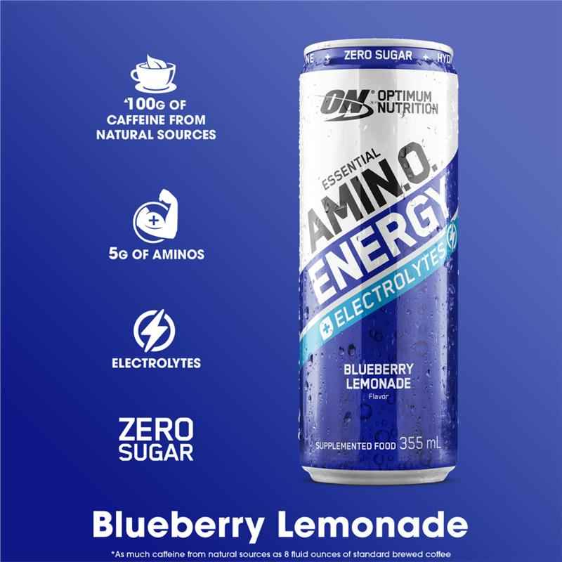 Optimum Nutrition Amino Energy Sparkling + Electrolytes Blue Lemonade 355ml