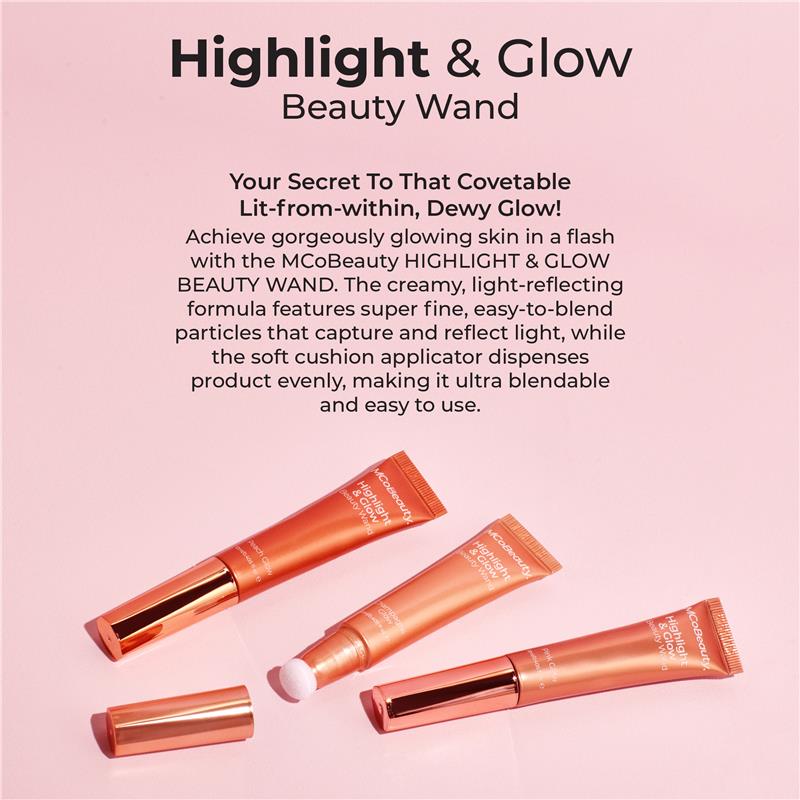 MCoBeauty Highlight & Glow Beauty Wand Peach Glow New