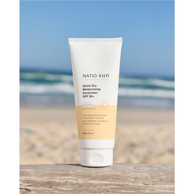 Natio Quick Dry Moisturising Sunscreen SPF 50+ 200ml