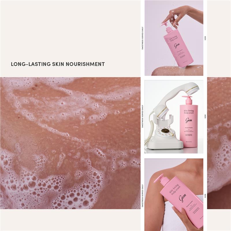 Gem Skin-Loving Coconut Vanilla Body Wash 500ml Exclusive Size