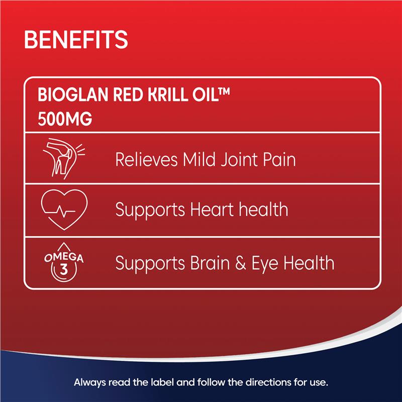 Bioglan Red Krill Oil 500mg 120 Soft Capsules