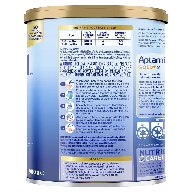 Aptamil Gold+ 2 Baby Follow-On Formula From 6-12 Months 900g