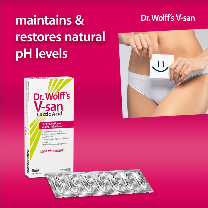 Dr Wolffs V-san Lactic Acid 7 Pessaries