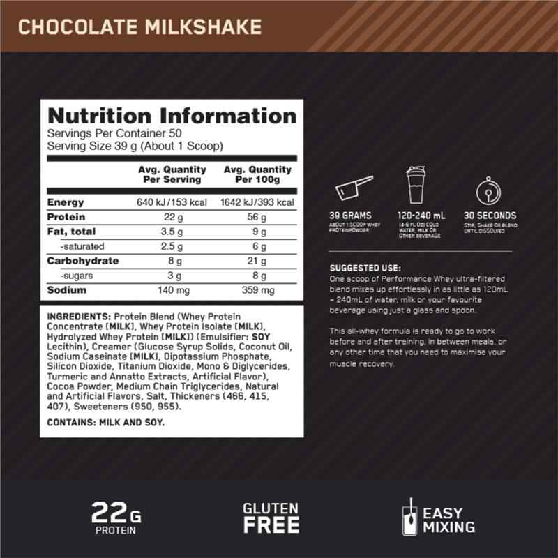 Optimum Nutrition Performance Whey Chocolate 1.95kg