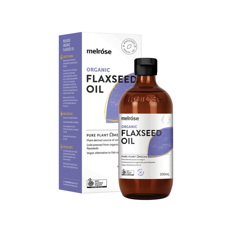 Melrose Organic Flaxseed Oil 200ml Fridge Line - GimmeNow