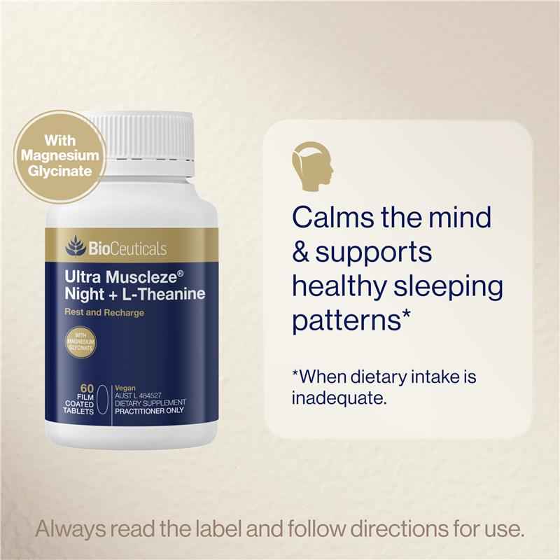 Bioceuticals Ultra Muscleze Night + L-Theanine 60 Tablets