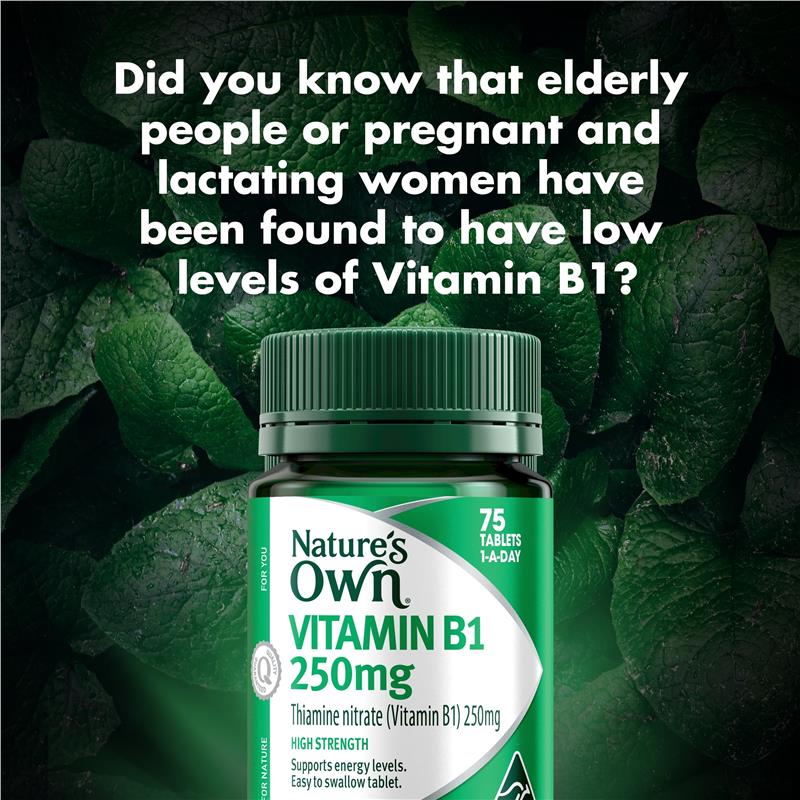 Nature's Own High Strength Vitamin B1 250mg 75 Tablets - GimmeNow